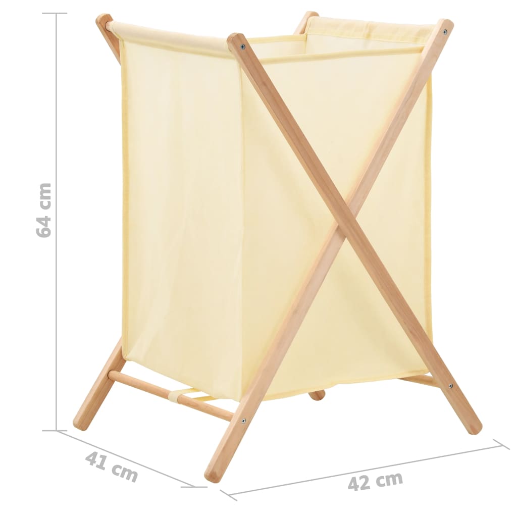 Wäschekorb Zedernholz Und Stoff Beige 42X41X64 Cm Taupe
