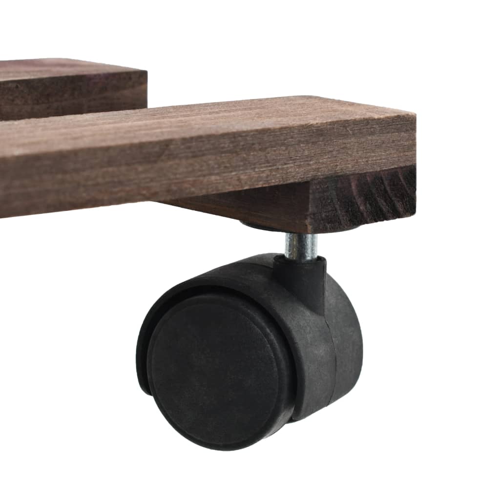 Pflanzenständer Mit Rollen 4 Stk. Zedernholz 25 X 25 Cm