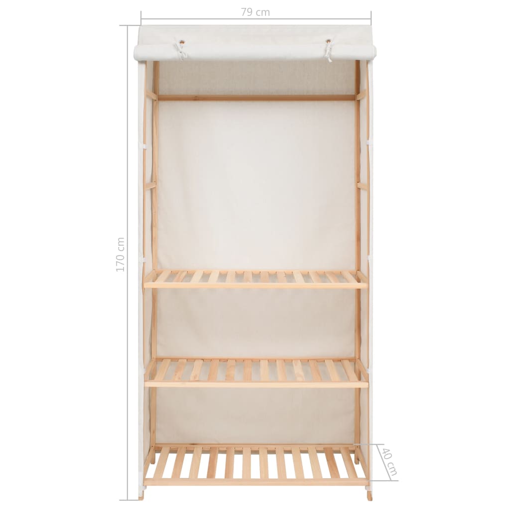 Kleiderschrank Mit 3 Ebenen 79 X 40 X 170 Cm