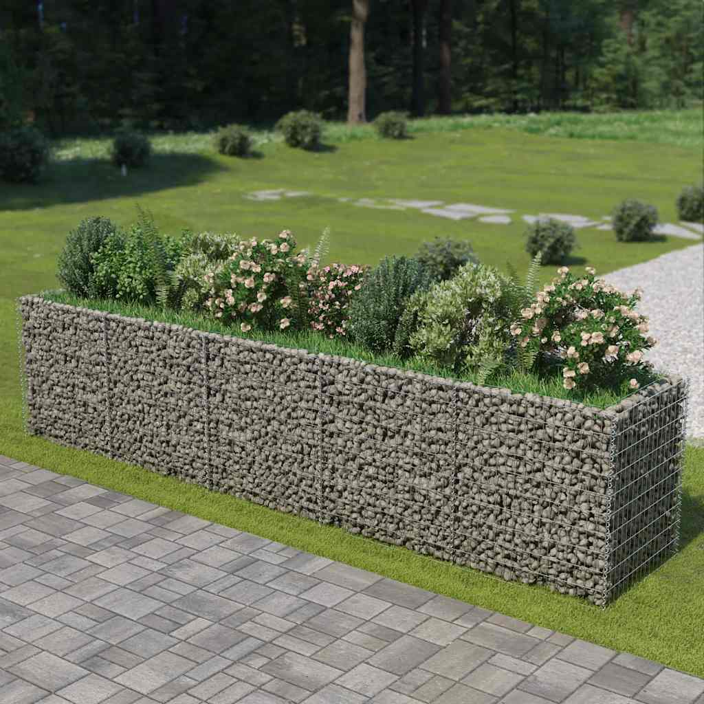 Gabionen-Hochbeet Verzinkter Stahl 450×90×100 Cm