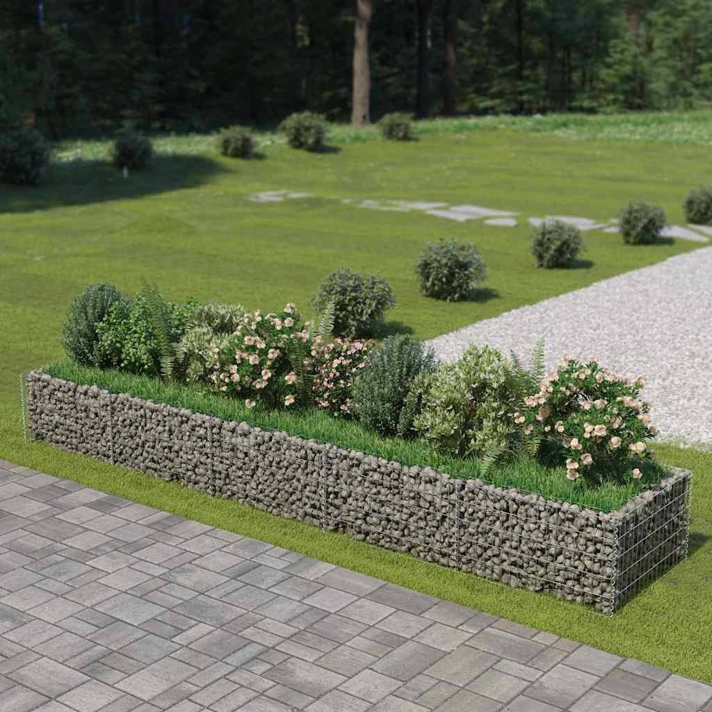 Gabionen-Hochbeet Verzinkter Stahl 450×90×100 Cm