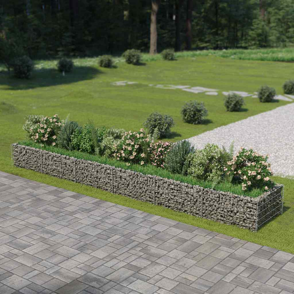 Gabionen-Hochbeet Verzinkter Stahl 450×90×100 Cm
