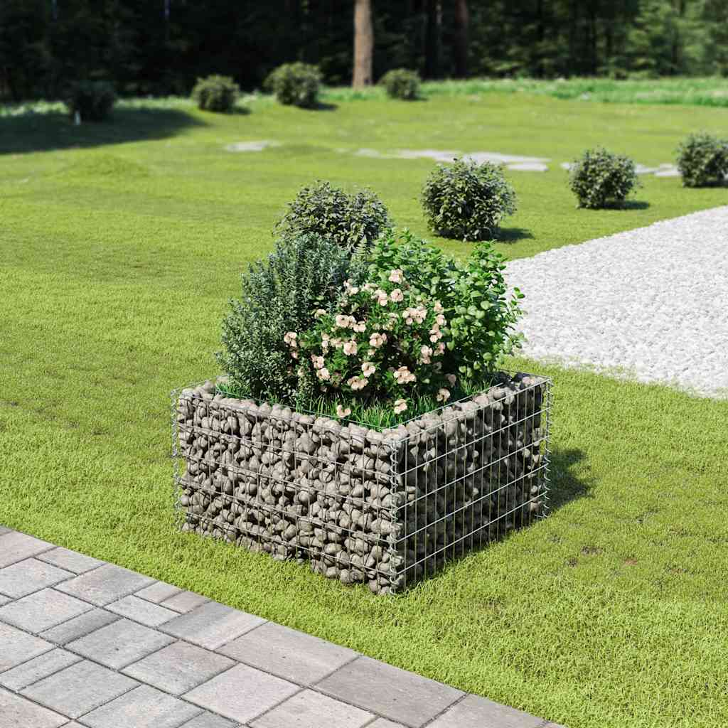 Gabionen-Hochbeet Verzinkter Stahl 450×90×100 Cm