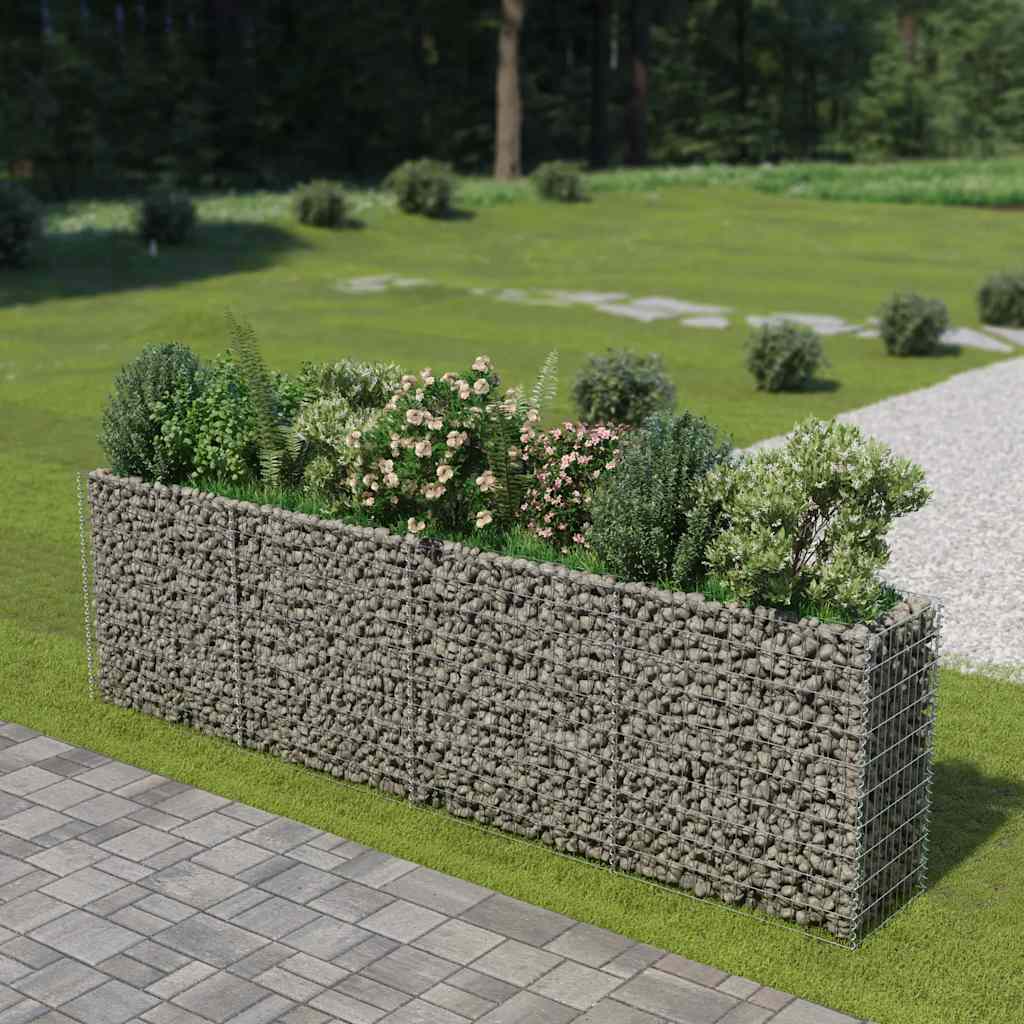 Gabionen-Hochbeet Verzinkter Stahl 450×90×100 Cm