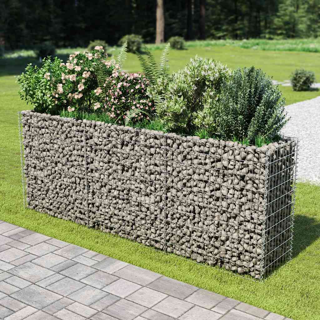 Gabionen-Hochbeet Verzinkter Stahl 450×90×100 Cm
