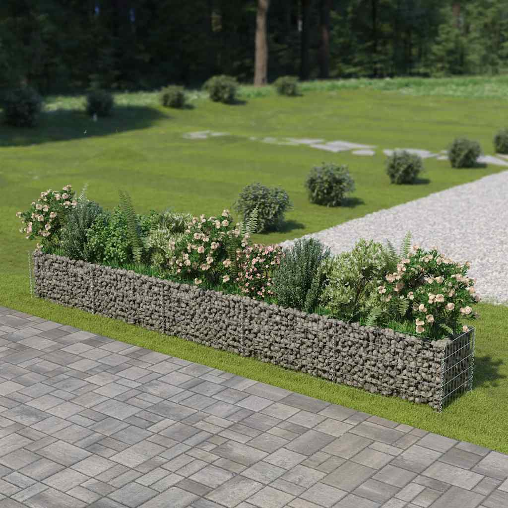 Gabionen-Hochbeet Verzinkter Stahl 450×90×100 Cm