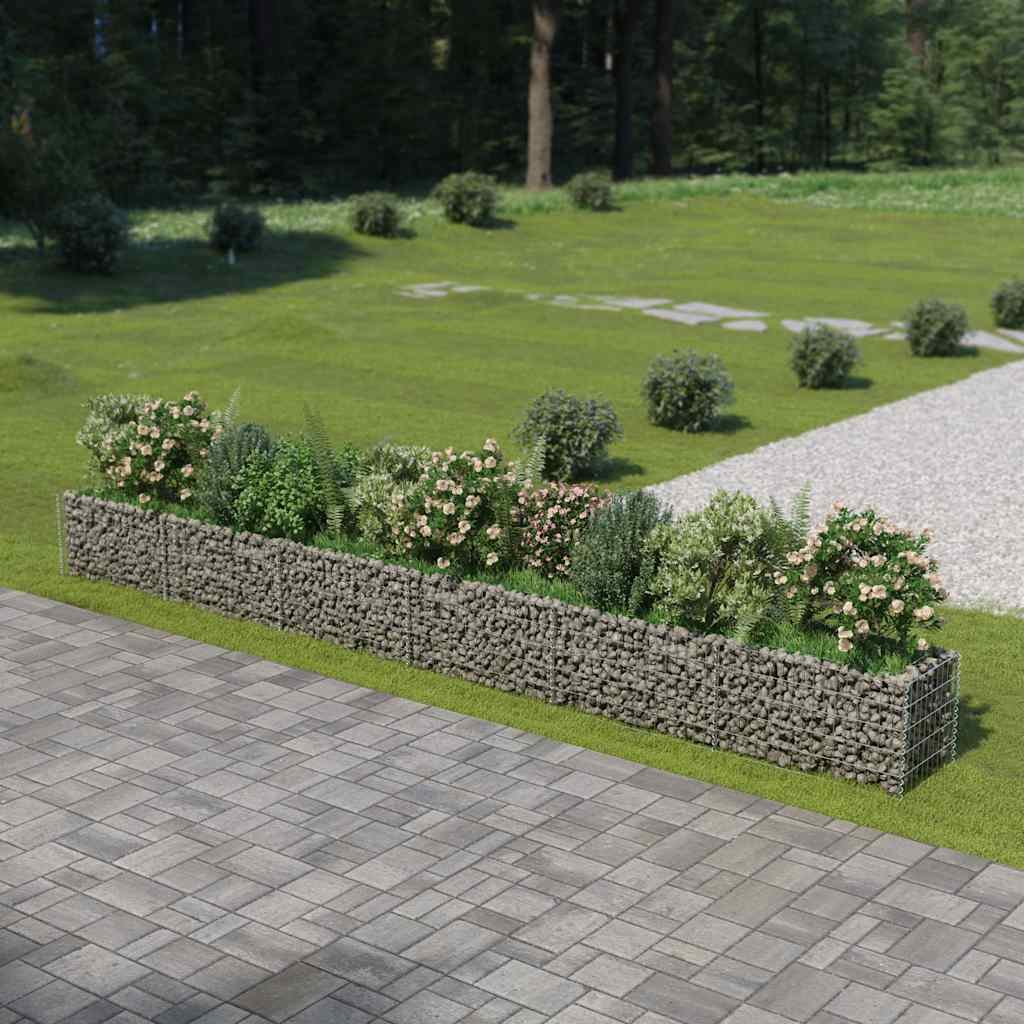 Gabionen-Hochbeet Verzinkter Stahl 450×90×100 Cm