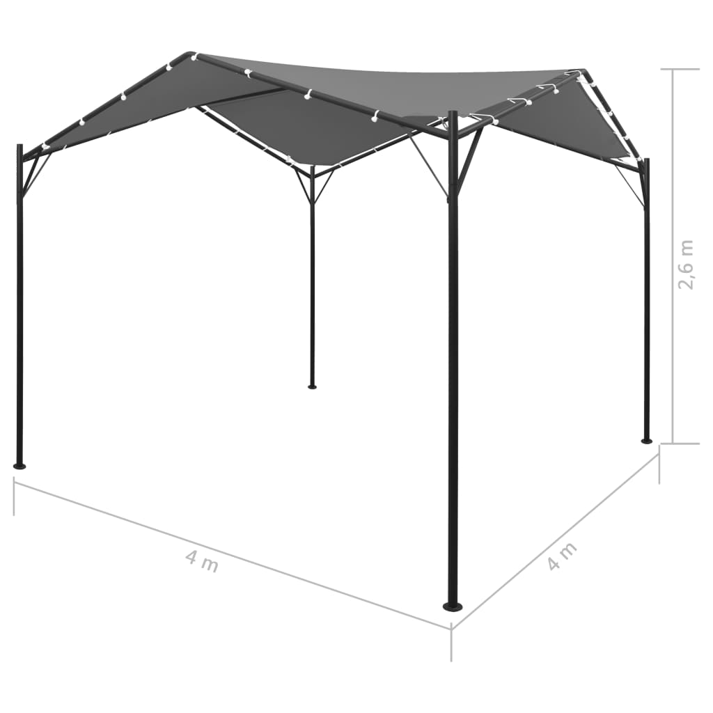 Gartenpavillon Anthrazit 4X4 M Sonoma Eiche