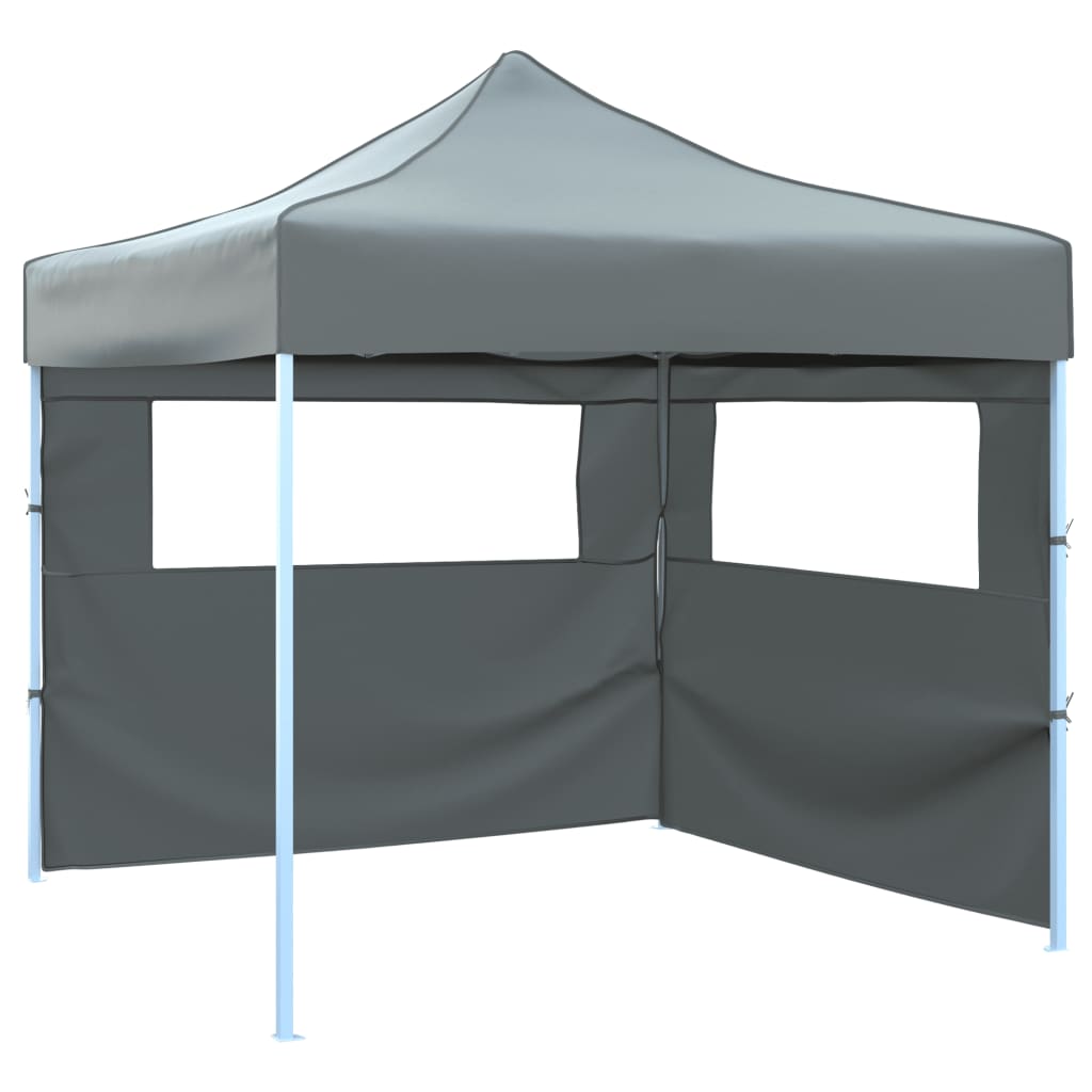 Faltzelt Partyzelt Pop-Up Mit 2 Seitenwänden 3 X 3 M Anthrazit