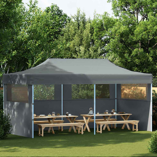 Pop-Up Partyzelt Mit Seitenwänden Faltbar 3 X 6 M Anthrazit