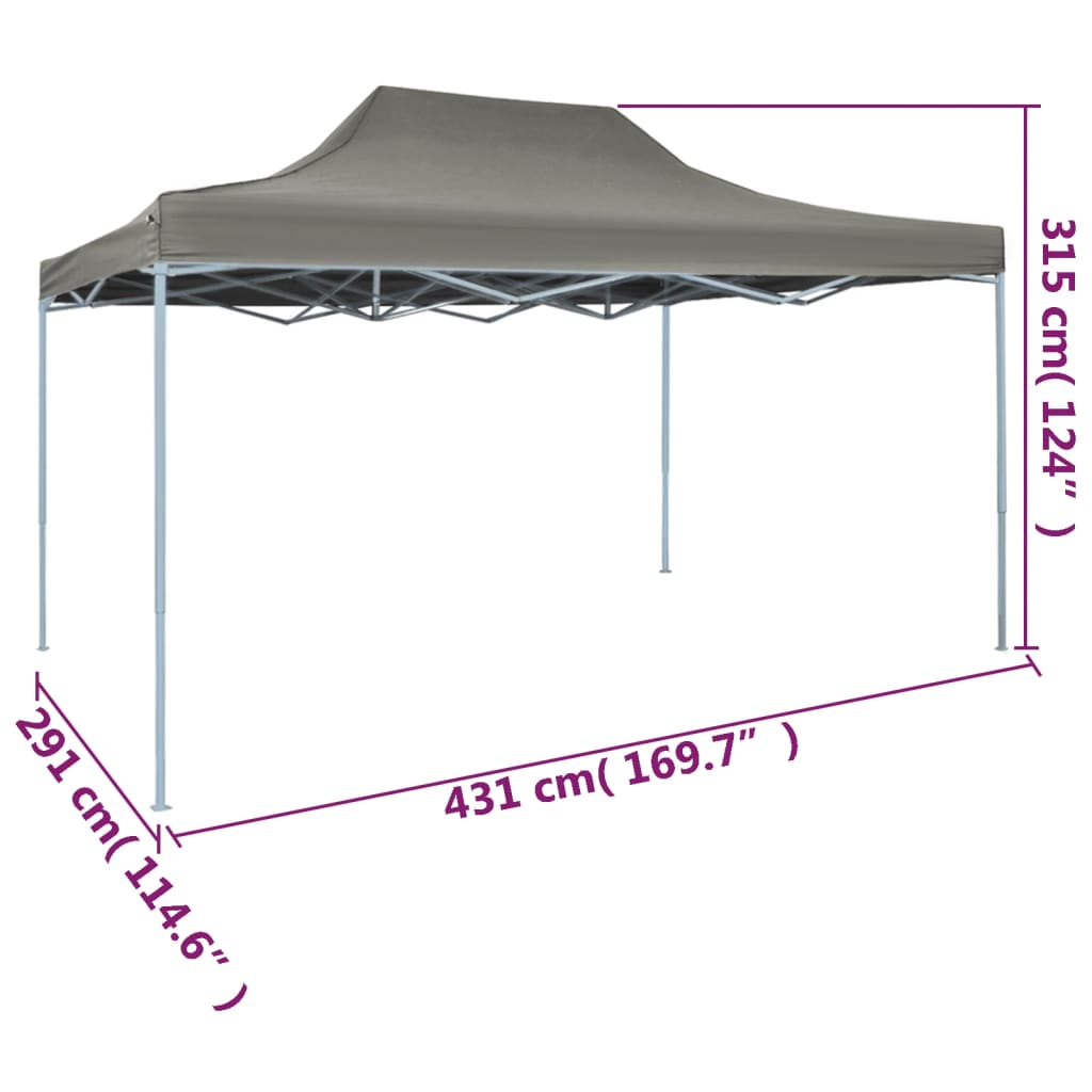 Faltzelt Pop-Up 3 X 4,5 M Anthrazit