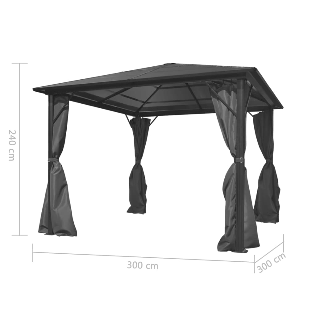 Pavillon Mit Vorhängen Aluminium