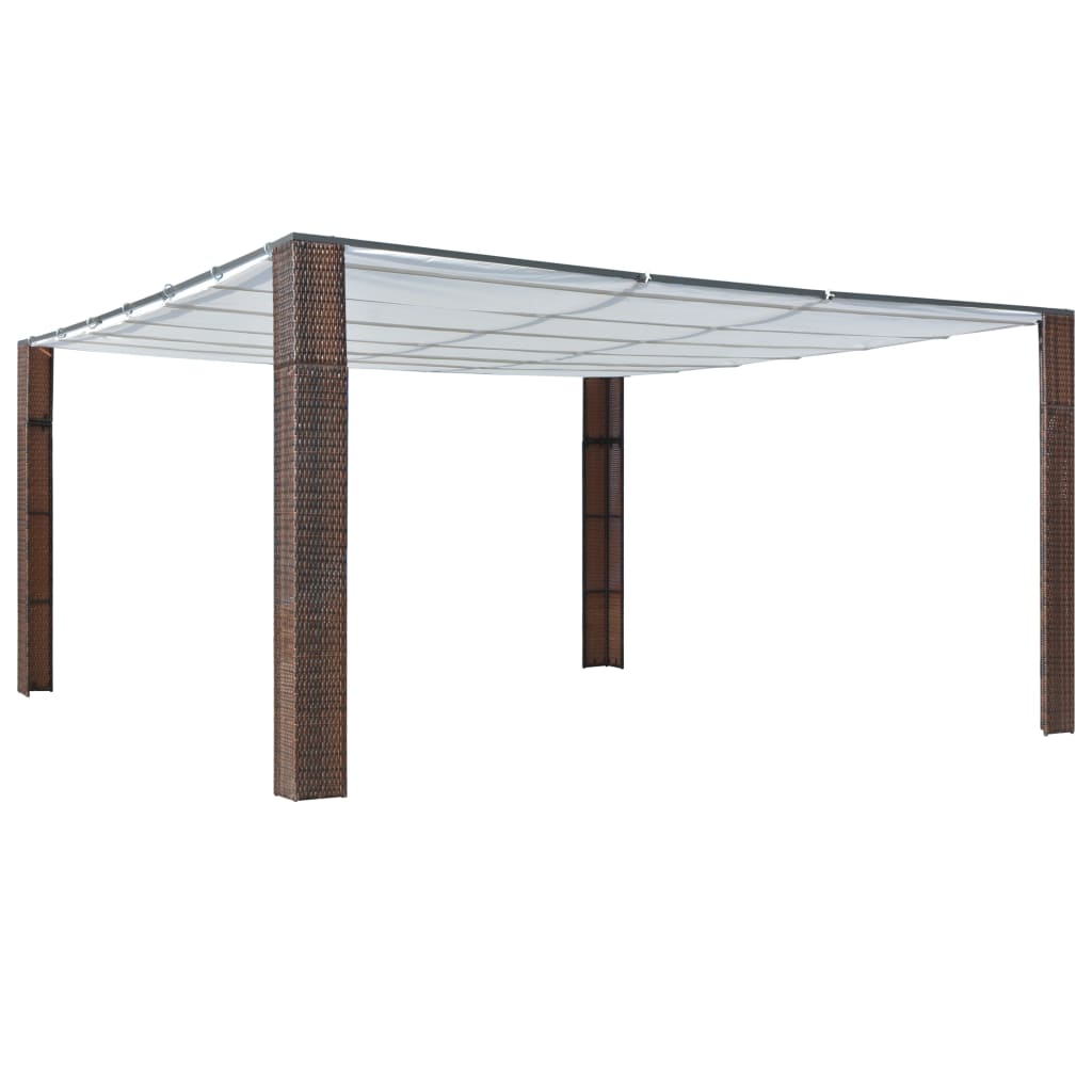 Pavillon Mit Dach Poly Rattan