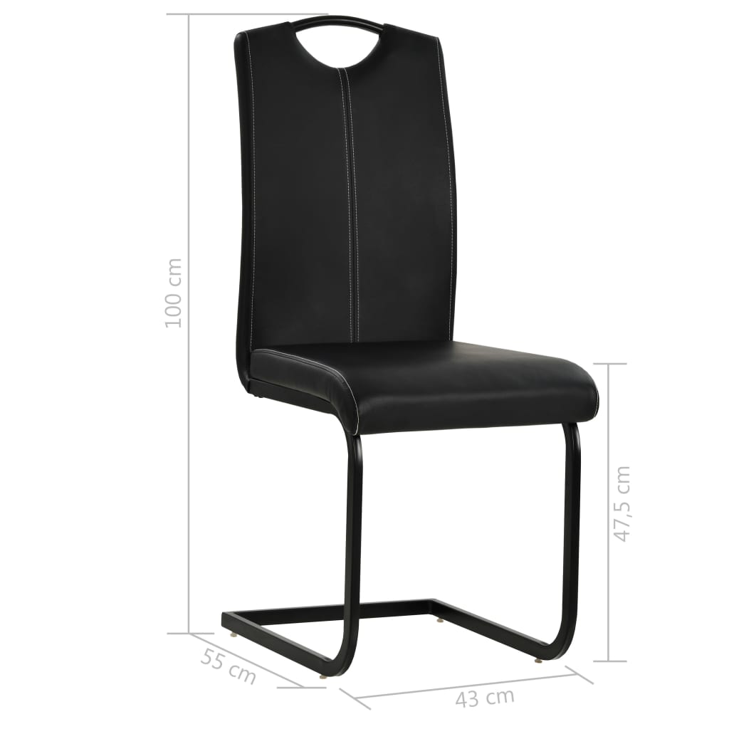 Freischwinger 6 Stk. Kunstleder