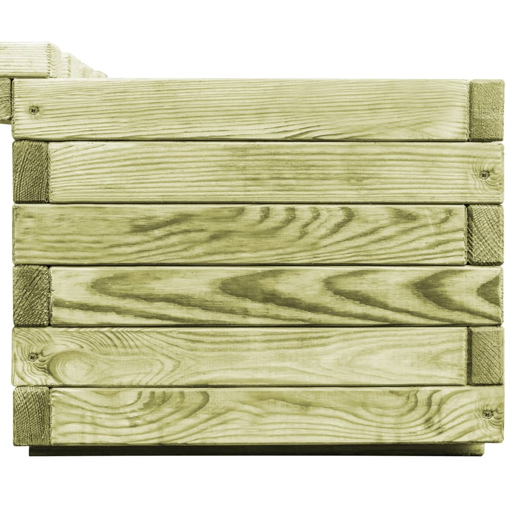 Gartenbank Mit Pflanzgefäßen Kiefernholz Imprägniert