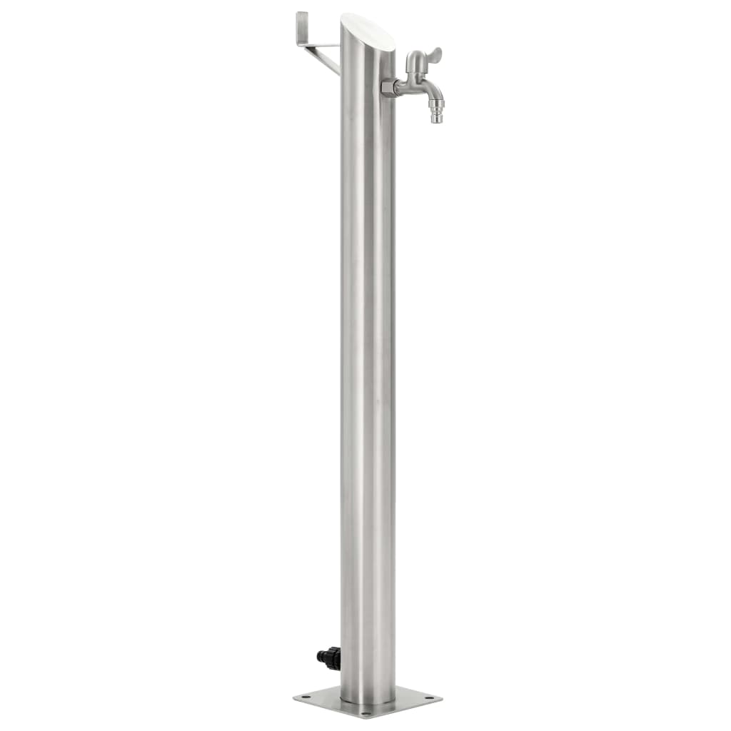 Garten-Wassersäule Edelstahl Rund 95 Cm