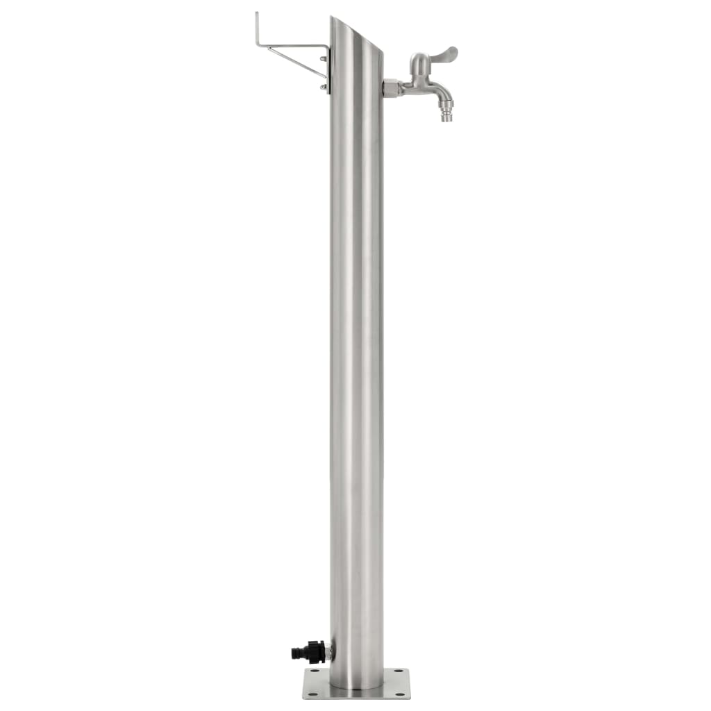 Garten-Wassersäule Edelstahl Rund 95 Cm