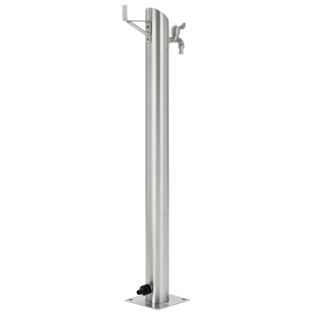Garten-Wassersäule Edelstahl Rund 95 Cm