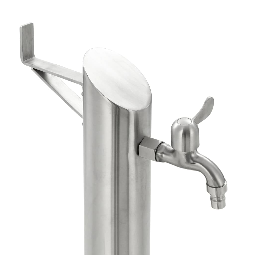 Garten-Wassersäule Edelstahl Rund 95 Cm