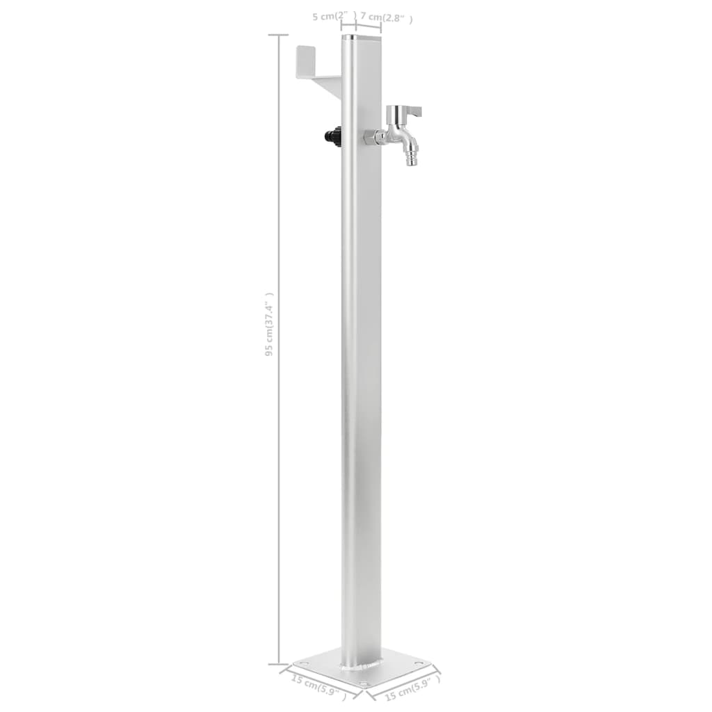 Garten-Wassersäule Aluminium 95 Cm