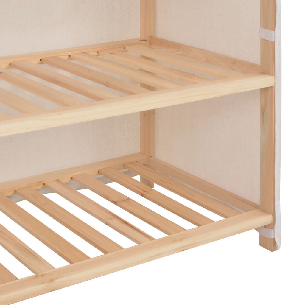 Schuhschrank Mit Abdeckung 79 X 40 X 80 Cm Stoff Weiß