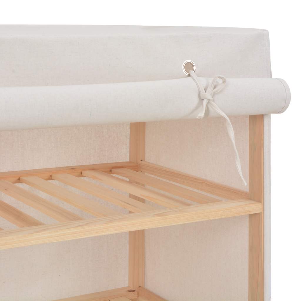 Schuhschrank Mit Abdeckung 79 X 40 X 80 Cm Stoff Weiß