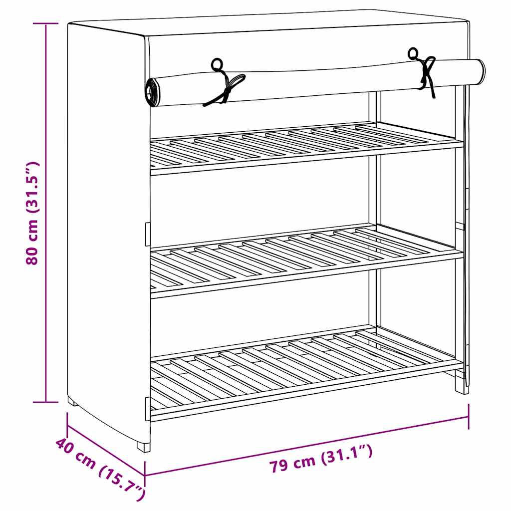 Schuhschrank Mit Abdeckung 79 X 40 X 80 Cm Stoff Weiß