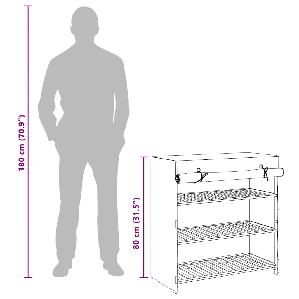 Schuhschrank Mit Abdeckung 79 X 40 X 80 Cm Stoff Weiß