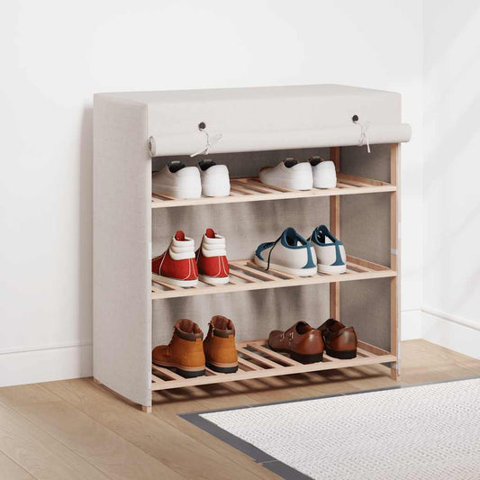 Schuhschrank Mit Abdeckung 79 X 40 X 80 Cm Stoff Weiß