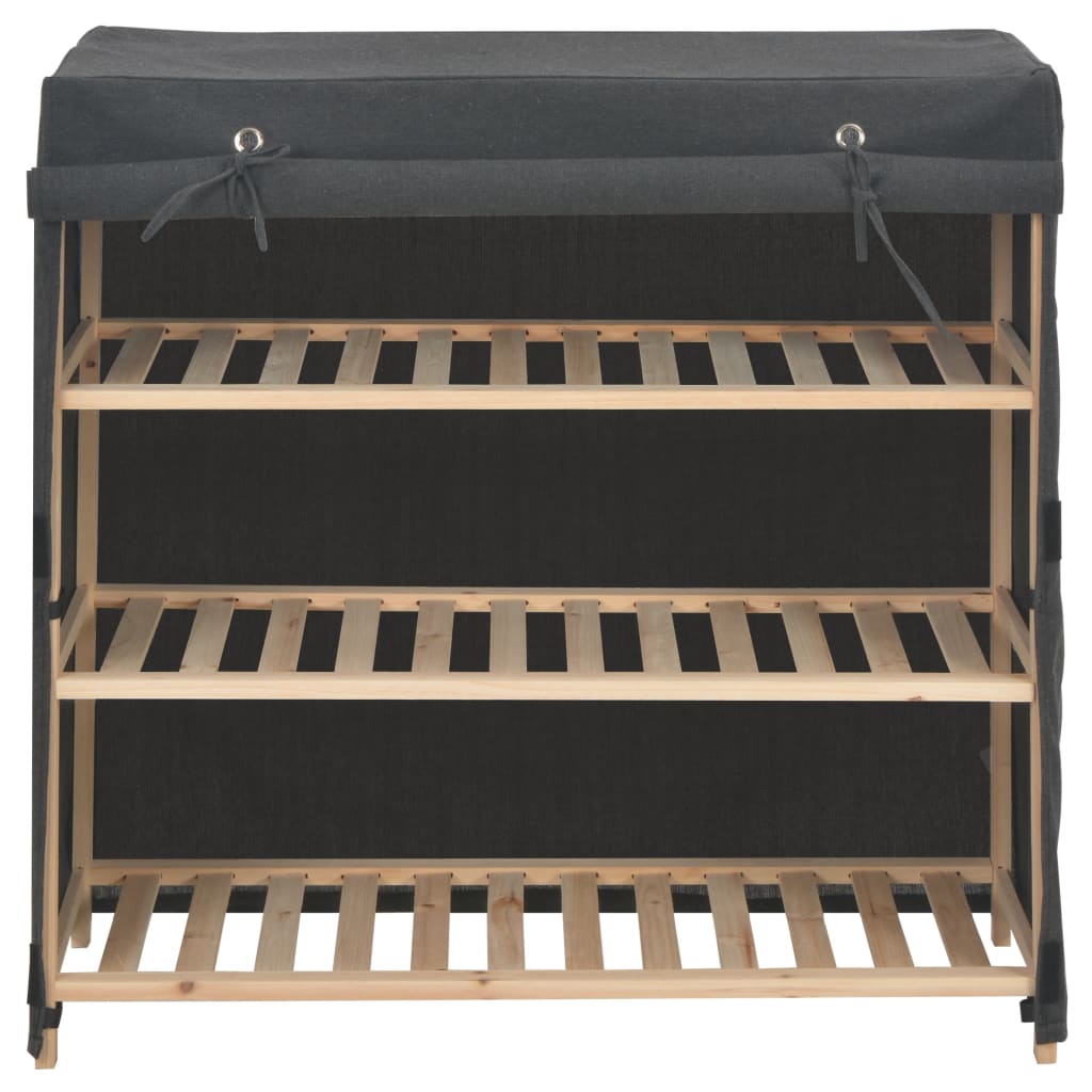 Schuhschrank Mit Abdeckung 79 X 40 X 80 Cm Stoff Grau