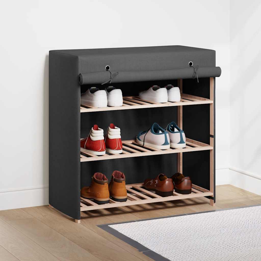 Schuhschrank Mit Abdeckung 79 X 40 X 80 Cm Stoff Grau
