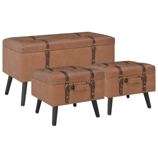 Hocker Mit Stauraum 3 Stk. Kunstleder