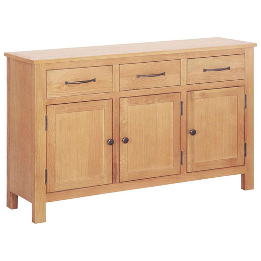 Sideboard Braun 112 X 33,5 X 70 Cm Massivholz Eiche