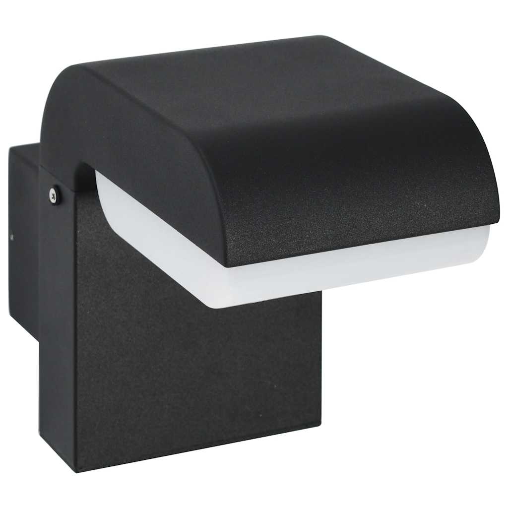 Außenwandleuchte Led 9 W Schwarz Oval Braune Eiche