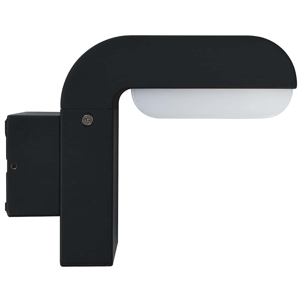 Außenwandleuchte Led 9 W Schwarz Oval Braune Eiche