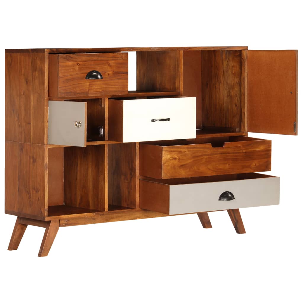 Sideboard 115X35X86 Cm Massivholz Akazie
