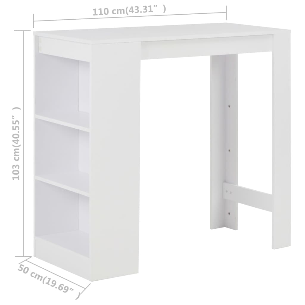 Bartisch Mit Regal 110X50X103 Cm