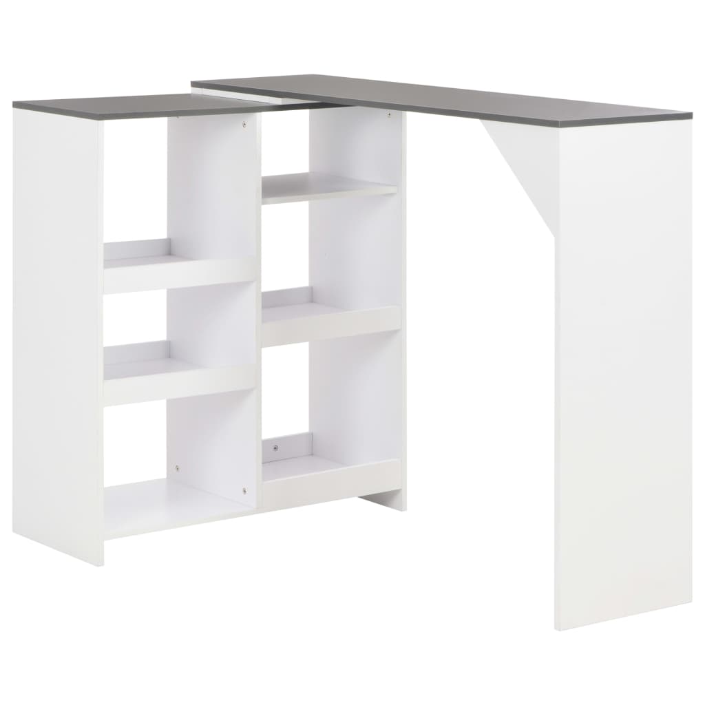 Bartisch Mit Beweglichem Regal Weiß 138X39X110 Cm
