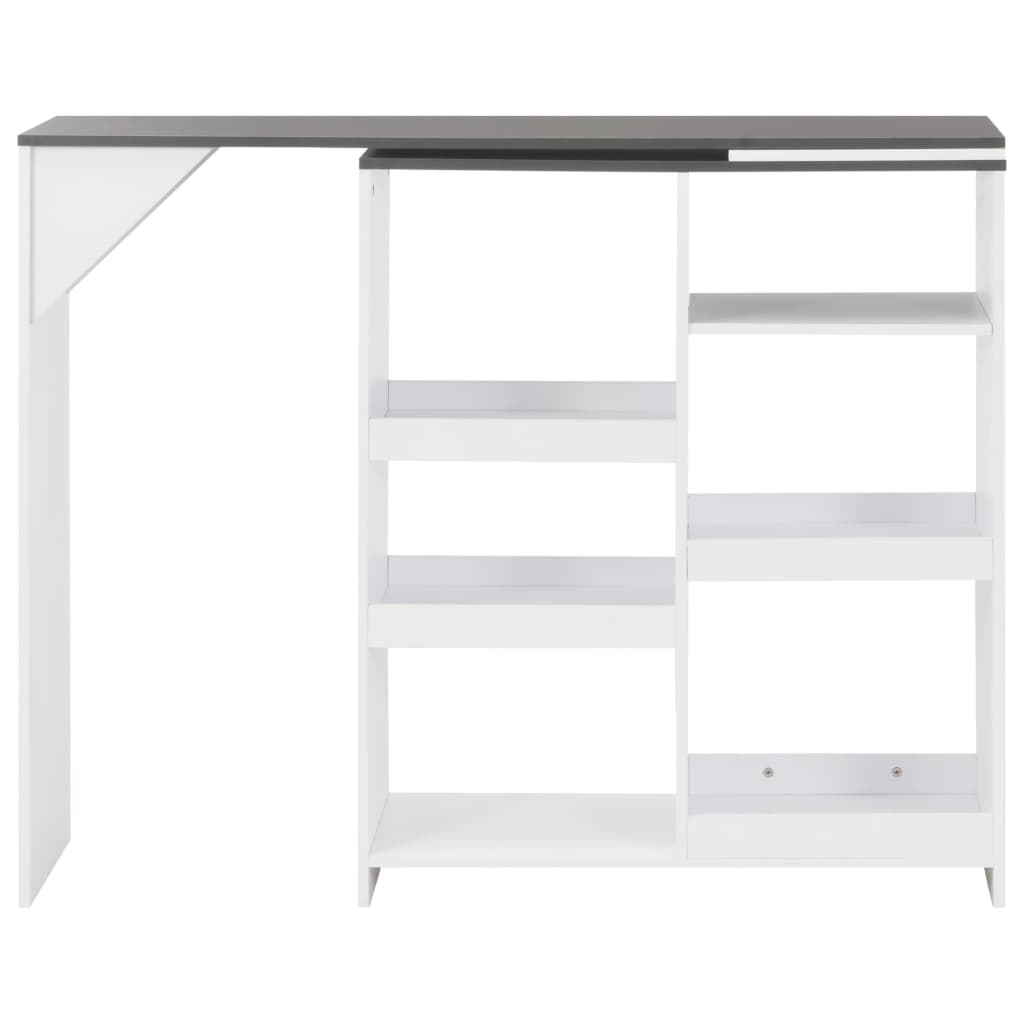 Bartisch Mit Beweglichem Regal Weiß 138X39X110 Cm