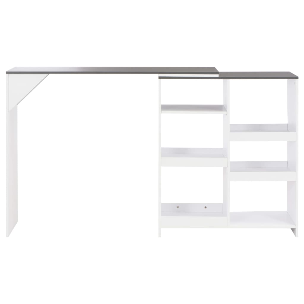 Bartisch Mit Beweglichem Regal Weiß 138X39X110 Cm