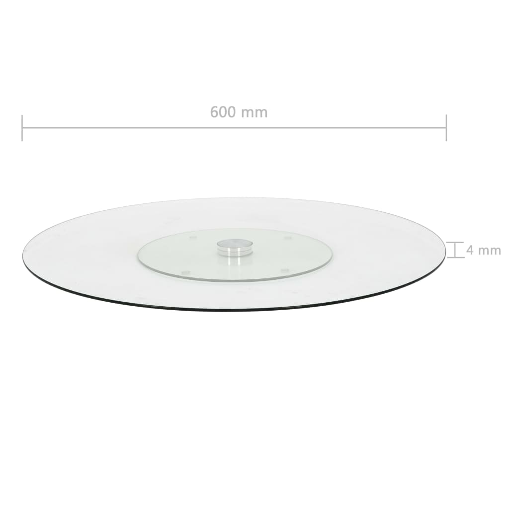 Servierplatte Drehbar Transparent 60 Cm Hartglas Transparent