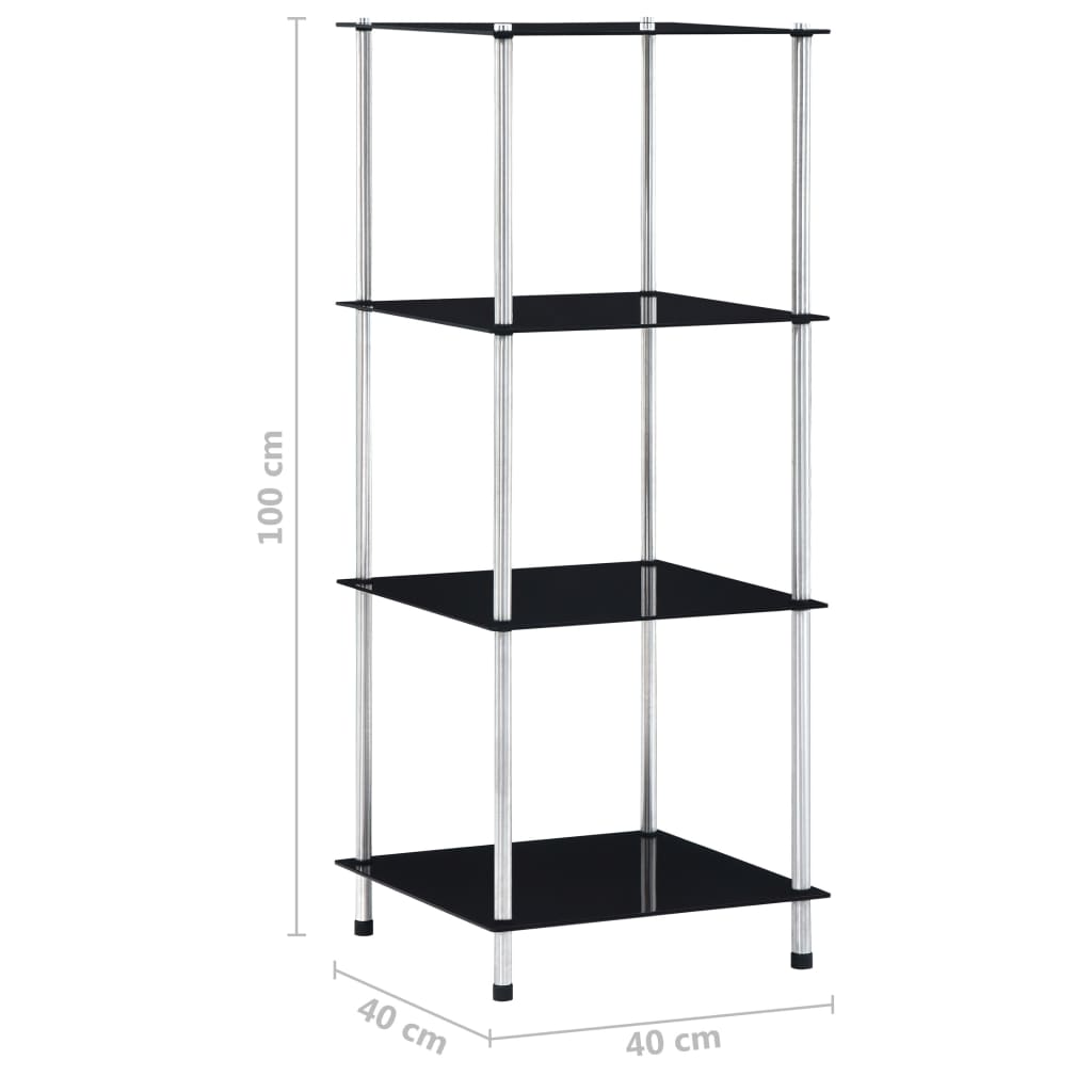 Regal Mit 4 Ablagen 40X40X Hartglas