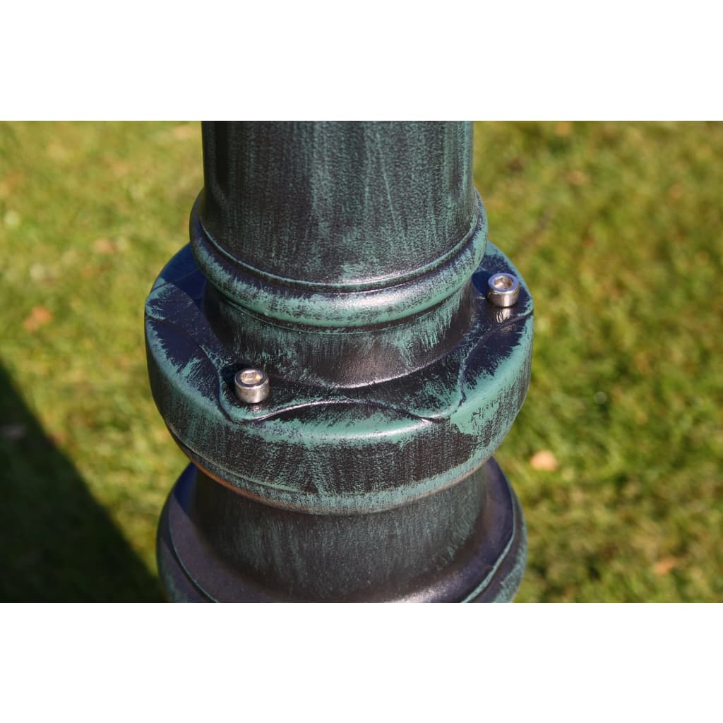 Gartenlaterne 2-Flammig 215 Cm Dunkelgrün/Schwarz Aluminium Weiß
