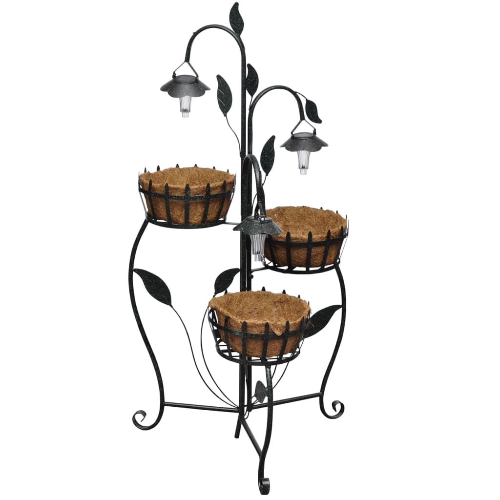 Blumenampel Mit Led Beleuchtung Grau
