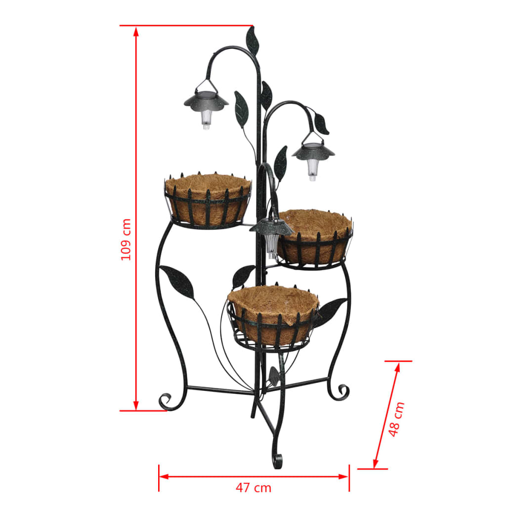 Blumenampel Mit Led Beleuchtung Grau