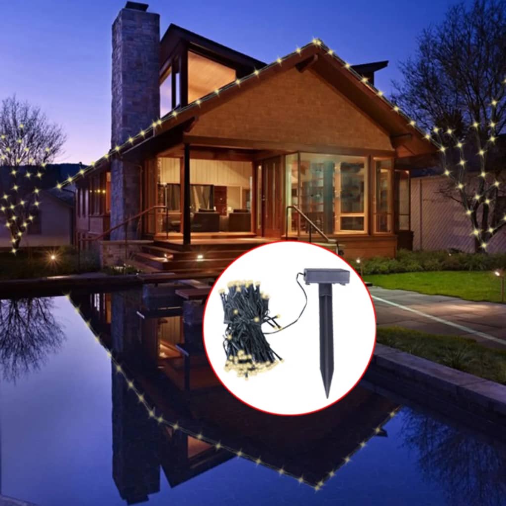 Solar-Lichterketten 2 Stk. Led Warmweiß