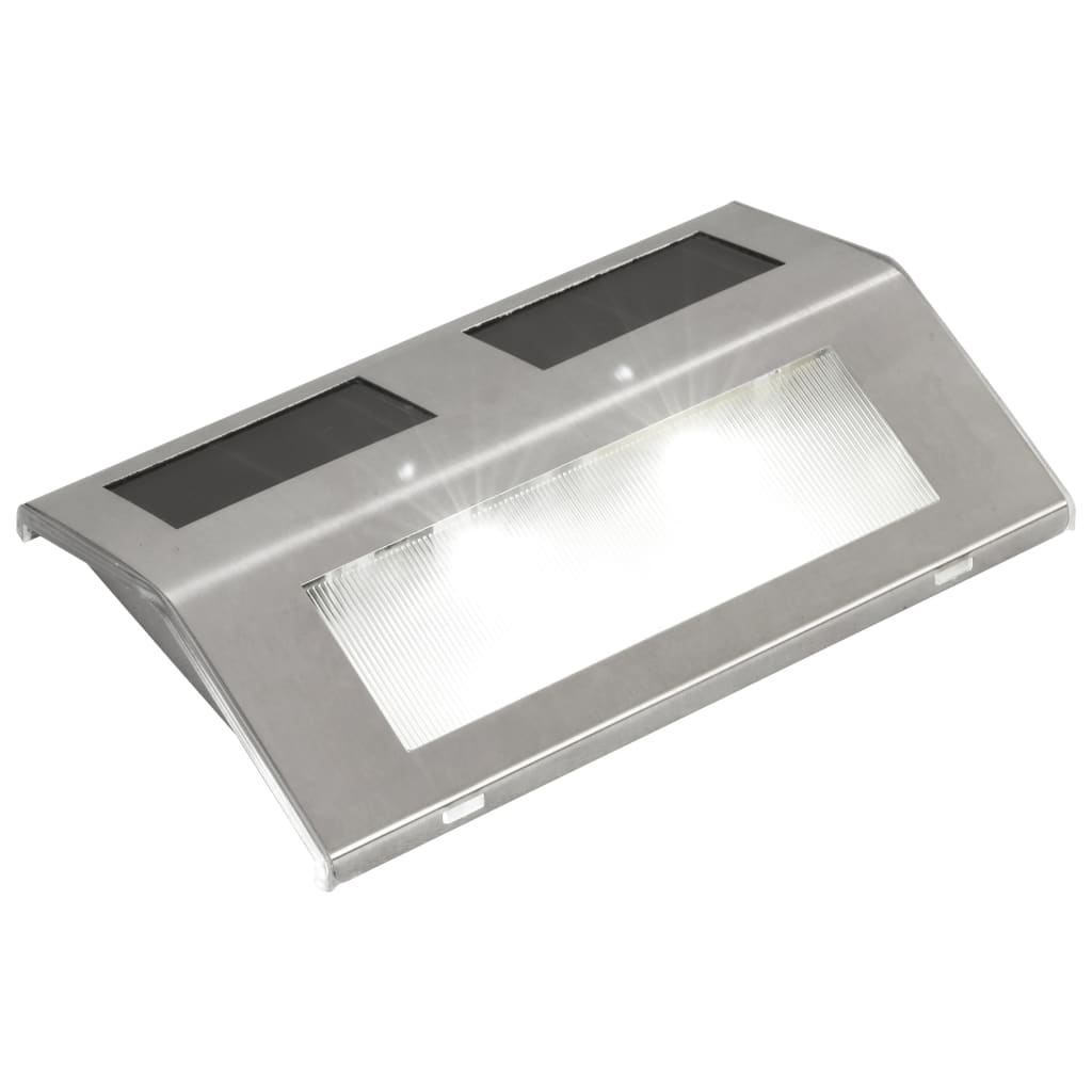 4 Stück Solar Treppen Lampe 2 Led Wandleuchte Solarlampe Weiß