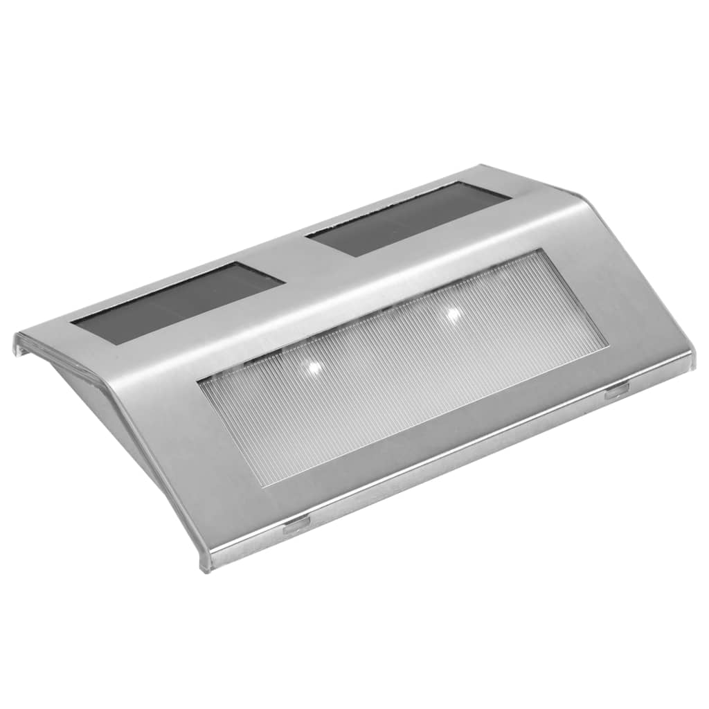 4 Stück Solar Treppen Lampe 2 Led Wandleuchte Solarlampe Weiß