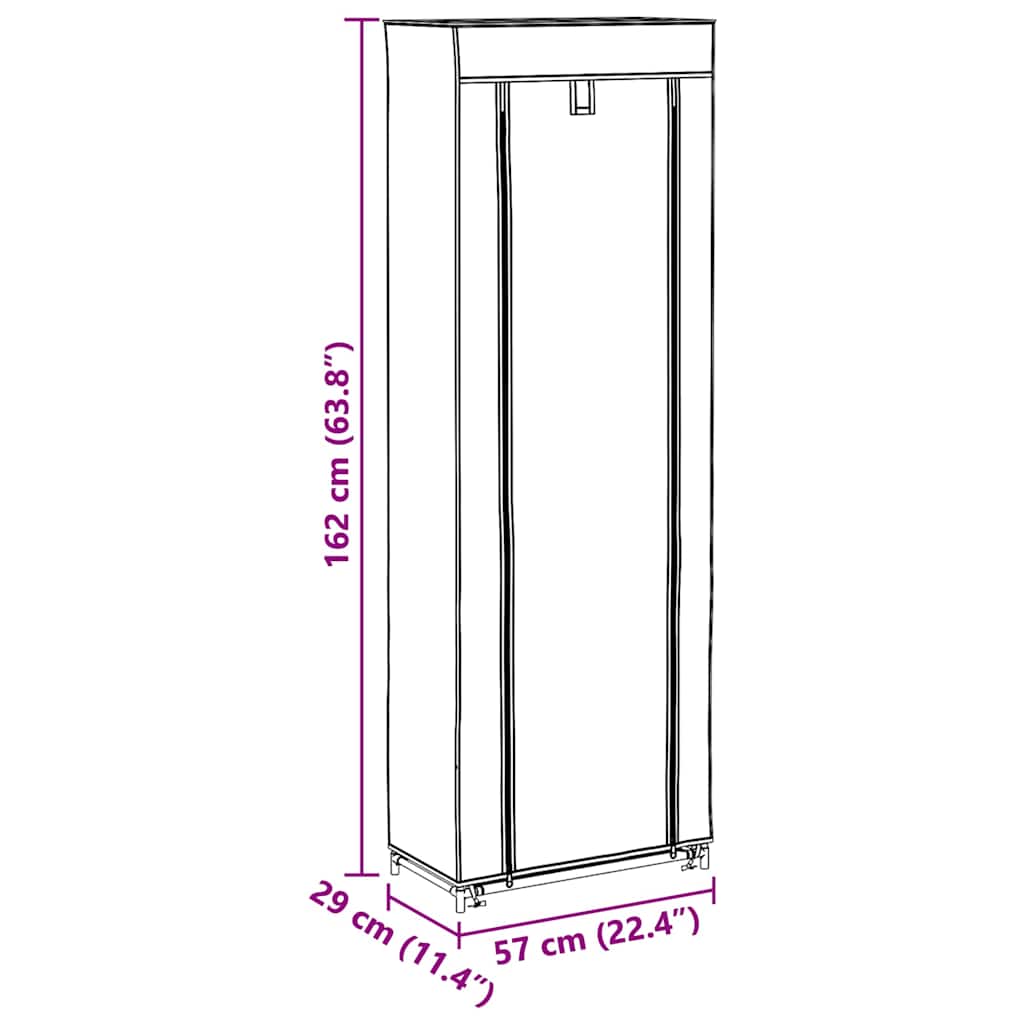 Schuhschrank Schuhregal 8 Schicht 57 X29 X162 Cm Braun
