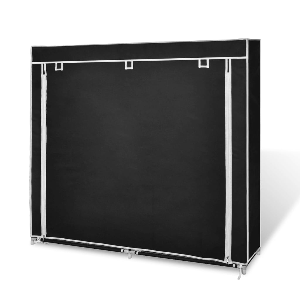 Stoff Schuhschrank Mit Abdeckung Schwarz